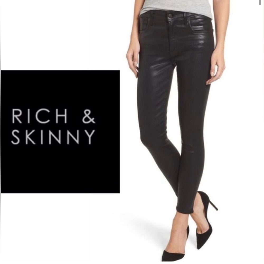 Rich & Sexy Black Coated Waxed Jeans